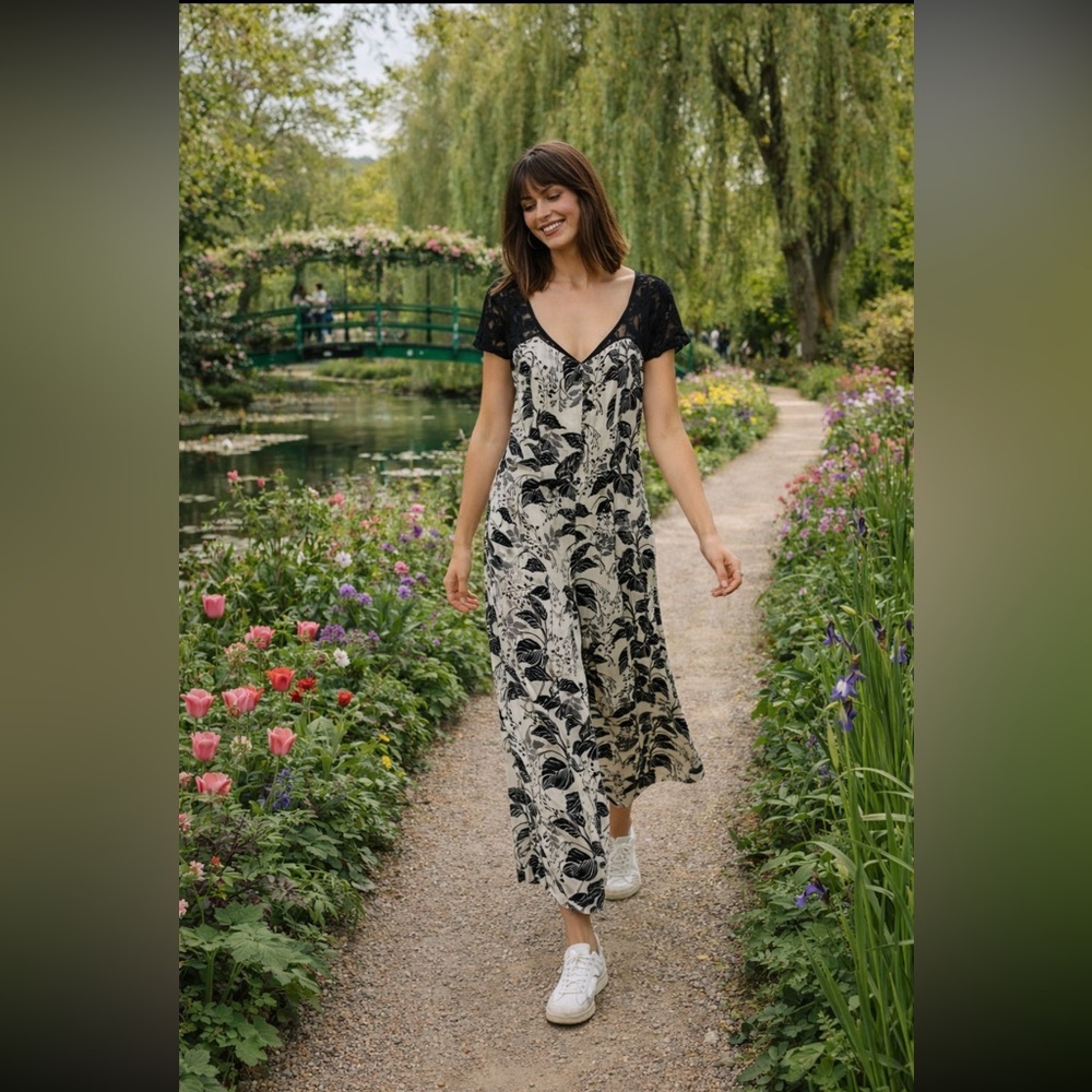 🎉SUPER RARE🎉 ANTHROPOLOGIE NWOT Maeve Lace Wide Leg Jumpsuit size  6